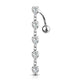 Bauchnabelpiercing 5 Kristall Herzen-Anhänger Nabelpiercing Chirurgenstahl Bananabell Silber Gold Roségold Clear Stab 1,6/10mm