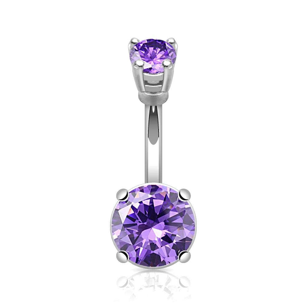 Bauchnabelpiercing GROSSER Stein Set 1,6mm 10mm Nabelpiercing Chirurgenstahl Bananabell Zirkonia Silber Gold 14 Karat