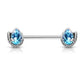 Brustwarzenpiercing Meerjungfrau-Flosse Kristall-Tropfen Brustpiercing Nippelpiercing Chirurgenstahl Mehrfarbig Stab 1,6/16mm