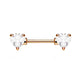 Brustwarzenpiercing ZIRKONIA Herzen Brustpiercing Intimpiercing CHIRURGENSTAHL Silber Gold Roségold Stab 1,6mm 12/16mm