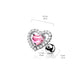 Knorpel Ohrstecker Herz Silber Clear Pink Cartilage Piercings Tragus Labret Edelstahl Schraubverschluss