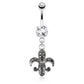 Bauchnabelpiercing 1,6mm 10mm Vintage Anhänger Nabelpiercing Edelstahl Chirurgenstahl Bananabell Zirkonia Silber Gold Roségold