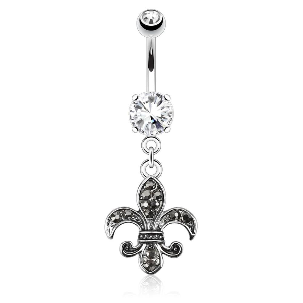 Bauchnabelpiercing 1,6mm 10mm Vintage Anhänger Nabelpiercing Edelstahl Chirurgenstahl Bananabell Zirkonia Silber Gold Roségold