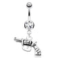 Bauchnabelpiercing Pistole Anhänger 1,6mm 10mm Nabelpiercing Edelstahl Chirurgenstahl Bananabell Zirkonia Gold Silber Hematite