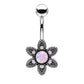 Bauchnabelpiercing Opal-Optik Antik-Silber Nabelpiercing Chirurgenstahl Bananabell Silber Rosa Grün Weiß Stab 1,6/10mm