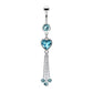 Bauchnabelpiercing Zirkonia Herz Ketten Anhänger Nabelpiercing Chirurgenstahl Bananabell Silber Clear Pink Aqua Stab 1,6/10mm