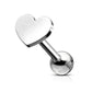 1 Knorpel Ohrstecker Flat Top Herz Cartilage Labret Piercings Tragus viele Farben Edelstahl Schraubverschluss Steg 6,5/1,2mm