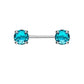 Brustwarzenpiercing 2 Grosse RUNDE ZIRKONIA Brustpiercing Nippelpiercing Edelstahl viele Farben Stab 1,6mm 12+mm