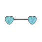Brustwarzenpiercing Glitzer-Stein Herz Brustpiercing Nippelpiercing Chirurgenstahl Silber Schwarz Pink Aqua Stab 1,6/14mm