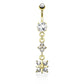 Bauchnabelpiercing 1,6mm 10mm Royal Charm Nabelpiercing Edelstahl Chirurgenstahl Bananabell Zirkonia Silber Gold Roségold