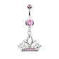 Bauchnabelpiercing Krone Anhänger 1,6mm 10mm Nabelpiercing Edelstahl Chirurgenstahl Bananabell Zirkonia Silber Pink Clear