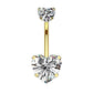 Bauchnabelpiercing Glitzernde Herzen Nabelpiercing Chirurgenstahl Bananabell viele Farben Stab 1,6/10mm