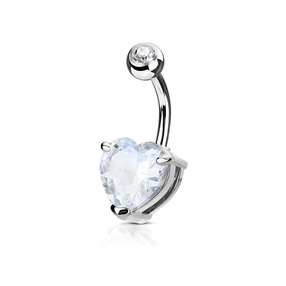 Bauchnabelpiercing 1,6mm 10mm Herz 7mm Nabelpiercing Edelstahl Chirurgenstahl Bananabell Zirkonia Gold Silber Roségold