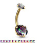 Bauchnabelpiercing 2 Regenbogen-Effekt Zirkonia Rund 8mm Nabelpiercing Chirurgenstahl Bananabell viele Farben Stab 1,6/10mm