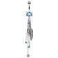 Bauchnabelpiercing Feder Anhänger 1,6mm 10mm Nabelpiercing Edelstahl Chirurgenstahl Bananabell Zirkonia Silber Pink Aqua Clear