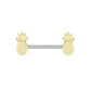 Brustwarzenpiercing GOLDENE Ananas Brustpiercing Nippelpiercing Chirurgenstahl Gold Stab 1,6/14mm