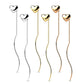 1 Paar Damen Ohrringe Durchzieher Herz Wellen-Anhänger Ohrringe Ohrstecker Chirurgenstahl Silber Gold Roségold