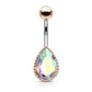 Bauchnabelpiercing Regenbogen-Effekt Kristall Tropfen Nabelpiercing Chirurgenstahl Bananabell viele Farben Stab 1,6/10mm