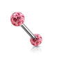 Brustwarzenpiercing 2 Pavé Kristall-Kugeln 5/6mm Brustpiercing Nippelpiercing Chirurgenstahl Stab 12/16mm