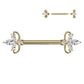 Brustwarzenpiercing Florales Design Zirkonia Silber Gold Roségold Brustpiercing Nippelpiercing Chirurgenstahl Stab 14mm