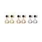 1 Paar Damen e Schwarze Emaille Anhänger verflochtene Kreise Ohrringe Ohrstecker Chirurgenstahl Gold Roségold Silber 12,3mm