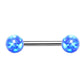 Brustwarzenpiercing 2 Opale Brustpiercing Nippelpiercing Chirurgenstahl Silber Blau Weiß Grün Pink Stab 1,6mm 14/16mm
