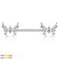 Brustwarzenpiercing Zirkonia Schmetterling Brustpiercing Nippelpiercing Chirurgenstahl Silber Gold Roségold Clear Stab 1,6/14mm