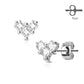 1 Paar Ohrringe Set Stecker Edelstahl Chirurgenstahl 3 Mini Quadrate silber Haken clear pink rot Zirkonia