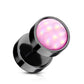Fake Ohrplug leuchtender Stein Opal-Effekt Ohrpiercing Ohrschmuck Chirurgenstahl Schraubverschluss viele Farben 8mm