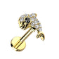 Knorpel Ohrstecker Delphin Silber Gold Roségold Pavé Zirkonia Clear Piercings Chirurgenstahl Schraubverschluss Stab 6/8mm lang