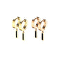 1 Paar Damen CREOLEN Anhänger schwarzer Balken Ohrringe Ohrstecker Chirurgenstahl Gold Roségold 28mm