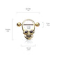 Brustwarzenpiercing Totenkopf Enamel-Augen Brustpiercing Nippelpiercing Chirurgenstahl Gold Silber Schwarz Stab 1,6/16mm