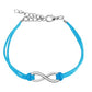 Wickelarmband KLEINE UNENDLICHKEITS-Schleife Länge 260mm Breite 1,60mm verstellbar Karabinerverschluss Kunstleder Infinity