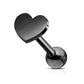 1 Knorpel Ohrstecker Flat Top Herz Cartilage Labret Piercings Tragus viele Farben Edelstahl Schraubverschluss Steg 6,5/1,2mm