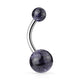 Bauchnabelpiercing GLITZERBALL 1,6mm 10mm Nabelpiercing Edelstahl Chirurgenstahl Bananabell Lila Blau Weiß Grün Schwarz Pink Rot