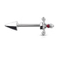 Brustwarzenpiercing roter Kristall Dolch Brustpiercing Nippelpiercing Chirurgenstahl Silber Gold Schwarz Stab 1,6/14mm
