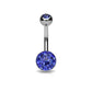 Bauchnabelpiercing Grosse Glitzer-Kugel Stab 1,6mm 10mm Nabelpiercing Edelstahl Chirurgenstahl Bananabell Zirkonia viele Farben