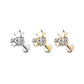 Knorpel Ohrstecker 3 Sterne Silber Gold Roségold 2 Zirkonia Clear Piercings Chirurgenstahl Schraubverschluss Stab 6/8mm lang