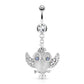 Bauchnabelpiercing Fliegende Eule Anhänger 1,6mm 10mm Nabelpiercing Chirurgenstahl Bananabell Zirkonia Silber Clear Pink Schwarz