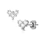 1 Paar Ohrringe Set Stecker Edelstahl Chirurgenstahl 3 Mini Quadrate silber Haken clear pink rot Zirkonia