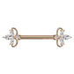 Brustwarzenpiercing Florales Design Zirkonia Silber Gold Roségold Brustpiercing Nippelpiercing Chirurgenstahl Stab 14mm