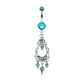 Bauchnabelpiercing KRISTALL-KRONLEUCHTER Anhänger Stab 1,6mm 10mm Nabelpiercing Chirurgenstahl Bananabell Silber Pink Aqua Clear