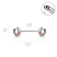 Brustwarzenpiercing Meerjungfrau-Flosse Kristall-Tropfen Brustpiercing Nippelpiercing Chirurgenstahl Mehrfarbig Stab 1,6/16mm