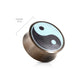 Ohrplug Sono Holz Ying Yang Türkis Ohrpiercing Ohrschmuck Tunnel Konvex Sattelverschluss 8-25mm