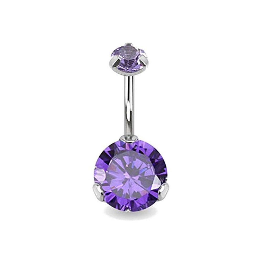 Bauchnabelpiercing GROSSER ZIRKONIA 1,6mm 10mm Nabelpiercing Chirurgenstahl Banabell viele Farben