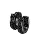 1 Paar Damen Creolen Ketten-Detail 4-mm Breite Chirurgenstahl Ohrringe Ohrstecker Gold Schwarz Silber