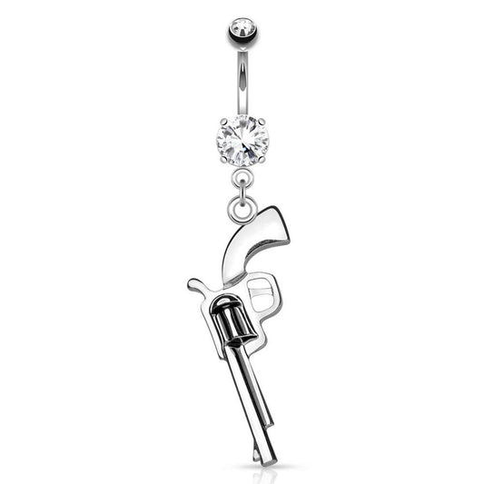 Bauchnabelpiercing Pistole Anhänger 1,6mm 10mm Nabelpiercing Edelstahl Chirurgenstahl Bananabell Zirkonia Gold Silber Hematite