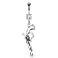 Bauchnabelpiercing Pistole Anhänger 1,6mm 10mm Nabelpiercing Edelstahl Chirurgenstahl Bananabell Zirkonia Gold Silber Hematite