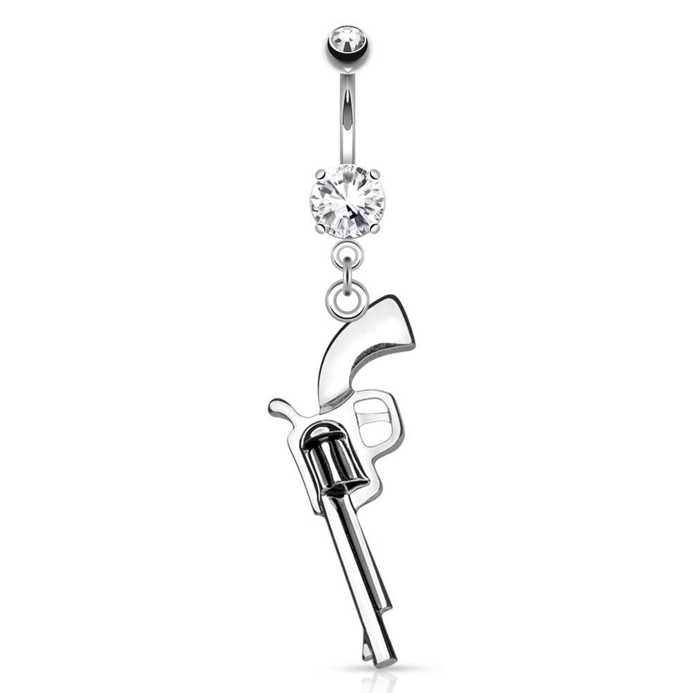 Bauchnabelpiercing Pistole Anhänger 1,6mm 10mm Nabelpiercing Edelstahl Chirurgenstahl Bananabell Zirkonia Gold Silber Hematite