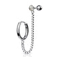 1 Knorpel Ohrstecker Klick-Creole Kette 4cm Zirkonia Clear 3mm Cartilage Labret Piercings Tragus viele Farben Edelstahl Schraubverschluss
